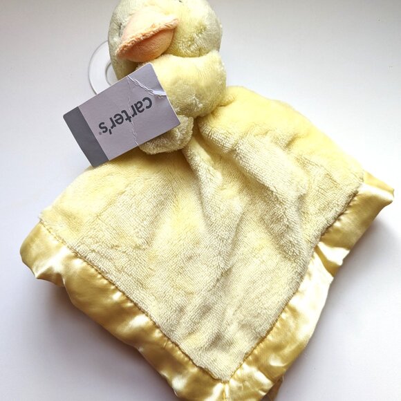 Carter's Baby Duck Security Blanket Ducky Duckling Plush Lovey Blanket w/ Rattle - Picture 4 of 6